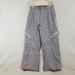 Ripzone Snow Ski Pants Mens Medium Gray RECCO Avalanche Nylon Insulated